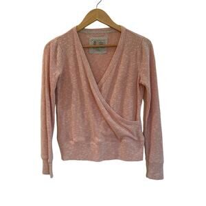 Saturday Sunday Pink Wrap Sweater sz XS Cozy Soft Wrap Sweater